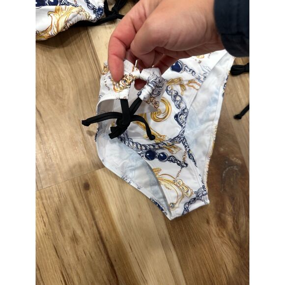 NWT Bikini White Rope Triangle Top Size Large - Picture 2 of 6